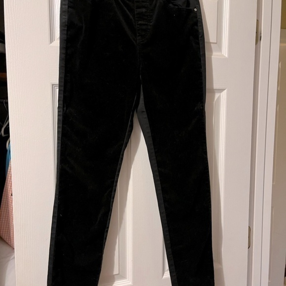 COPY - Tribal velvet stretch straight leg slim black jeans - Picture 2 of 5